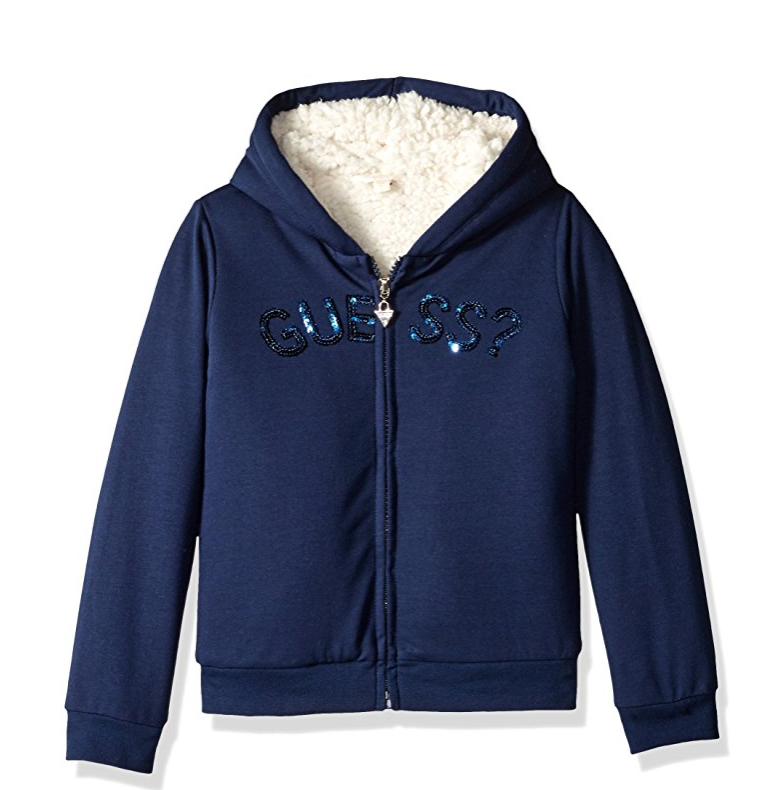 GUESS Little Girls' Brushed Cotton Fleece Logo Hoodie only $7.70