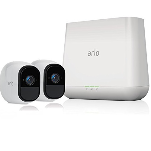 NetGear Arlo Pro家庭安全摄像监控系统，包括2个室内外摄像头和一个基站，原价$419.99，现仅售$223.48，免运费