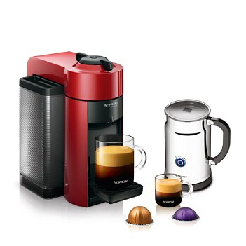 $99.99 Nespresso A+GCC1-US-GR-NE VertuoLine Evoluo Coffee & Espresso Maker with Aeroccino Plus Milk Frother
