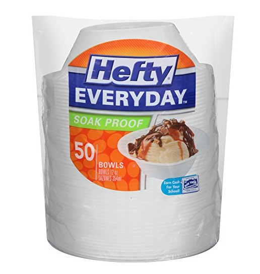 Hefty Everyday Foam Bowls (White, Soak Proof, 12 Ounce, 50 Count) only $3.31