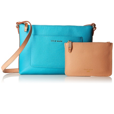 Cole Haan EMILIA Crossbody, SEA BLUE/TOASTED A, Only $48.64