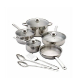 $29.97 ($100.00, 70% off) Chef's Quarters® 12-pc. Stainless Steel or Nonstick Cookware Set