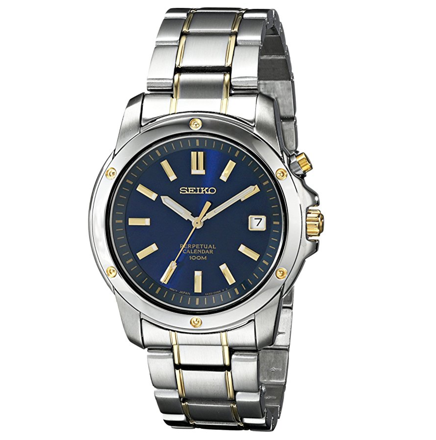 Seiko精工 SNQ010 男士萬年曆腕錶,現僅售$79.99