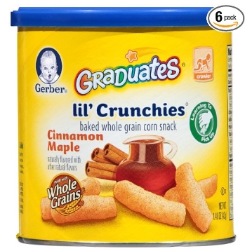 Gerber Graduates Lil' Crunchies Cinnamon Maple, 1.48-Ounce Canisters (Pack of 6)  $7.30 FREE Shipping on orders over $49