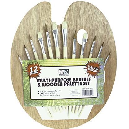 Art Advantage Wood Palette with 12 Brushes  $4.72