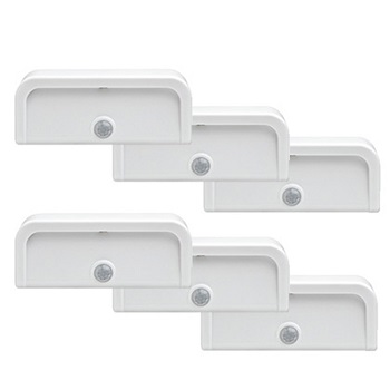 Mr. Beams MB706 Wireless Motion-Sensing Mini Stick-Anywhere LED Nightlights, Small, White, 6-Pack, only $34.95