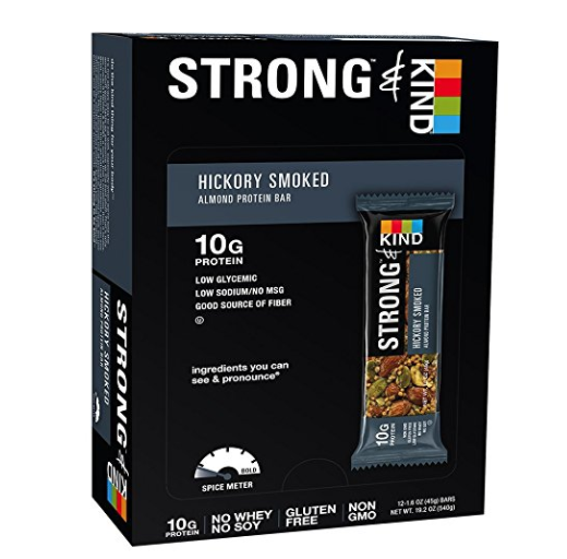 STRONG & KIND Protein Bars, Hickory Smoked Savory Snack Bars, 1.6 Ounce, 12 Count  only $ 9.72