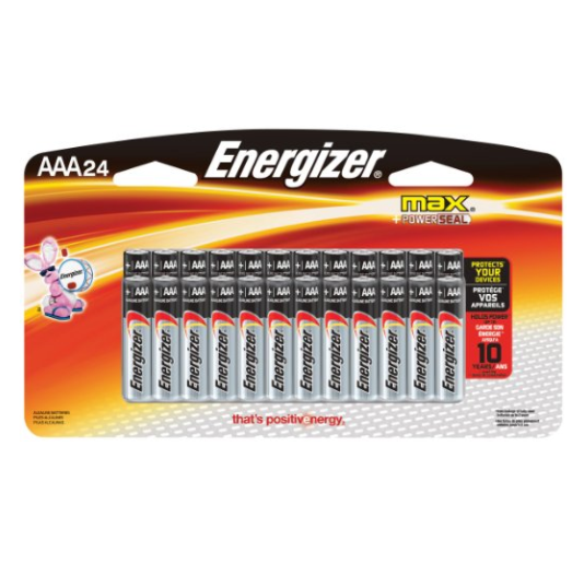 Energizer 劲量 MAX AAA 电池24个,现点击coupon后仅售$8.48, 免运费