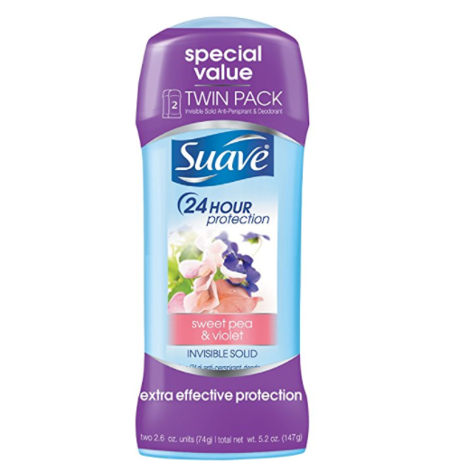 Suave Antiperspirant Deodorant, Sweet Pea and Violet 2.6 oz, Twin Pack only $2.79