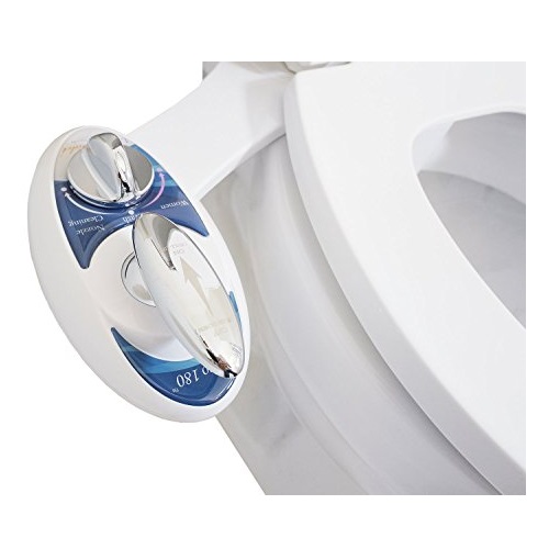Luxe Bidet Neo 180 - Self Cleaning Dual Nozzle - Fresh Water Non-Electric Mechanical Bidet Toilet Attachment (blue and white), Only $41.96, free shipping