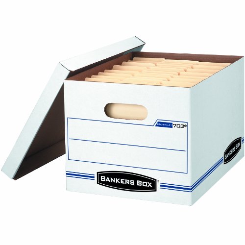 Bankers Box Stor/File Storage Box with Lift-Off Lid, Letter/Legal, 12 x 10 x 15 Inches, White, 12 Pack (00703), Only $19.99