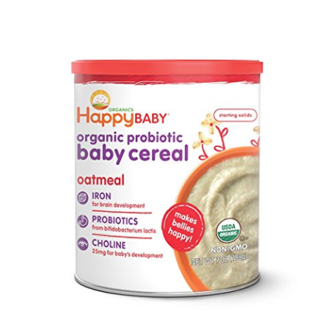 Happy Baby Organic Probiotic Baby Cereal with DHA & Choline, Oatmeal, 7 Ounce only $3.42