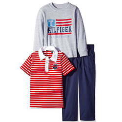 Tommy Hilfiger Boys' Solid Long Sleeve, Polo and Pants Set $12.71