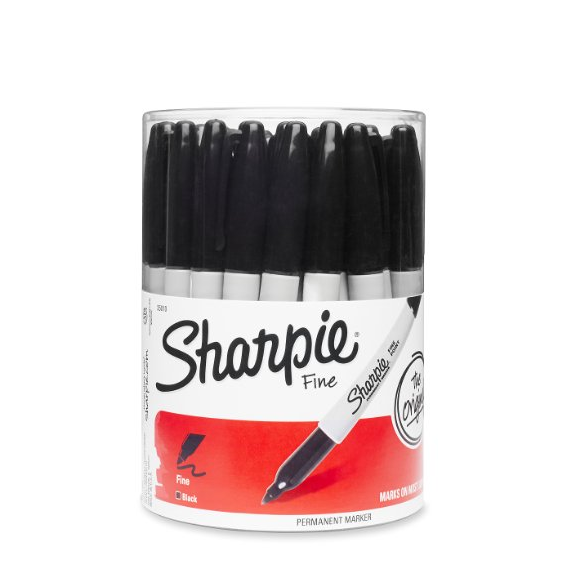 Sharpie Fine Point Permanent Marker, Black (Canister with 36 Pens) only$10.49