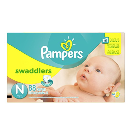 Pampers Swaddlers Newborn Diapers Size 0, 88 Count  only $13.86