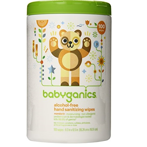 Babyganics Alcohol-Free Hand Sanitizer Wipes, Mandarin, 100 Count canister (Pack of 2), Packaging May Vary, Only   $12.23