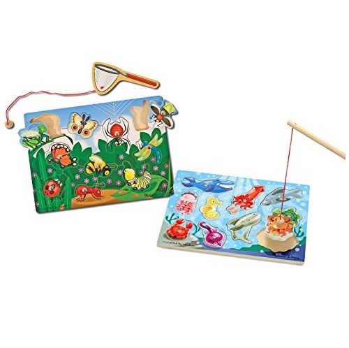 Melissa & Doug Magnetic Wooden Puzzle Game Set: Fishing and Bug Catching, Only $9.49, You Save $10.50(53%)