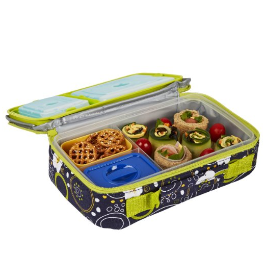 Fit & Fresh Kids' Bento Box Lunch Kit with Reusable BPA-Free Removable Plastic Containers, Insulated Lunch Bag and Ice Packs, Kids, Men, Ladies only $12.74
