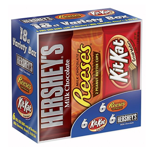 Hershey's Chocolate, Variety Pack, 18 Count, 27.3 Ounce Box only $9.56