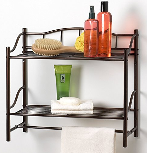 Creative Bath Products Complete Collection 2 Shelf Wall Organizer with Towel Bar, Oil Rubbed Bronze only $12.84