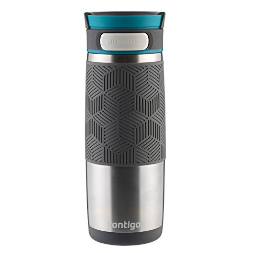 Contigo AUTOSEAL Transit Stainless Steel Travel Mug, 16 oz, Stainless Steel with Blue Accent Lid, Only$13.11
