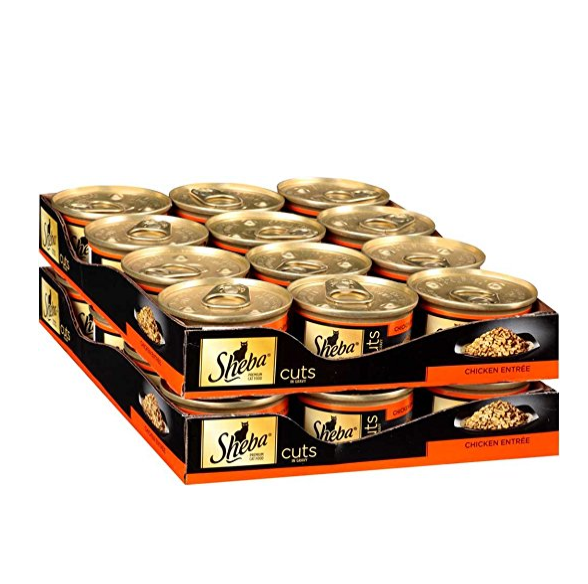 SHEBA Cuts in Gravy 成年猫 湿罐头 24盒(每盒3oz), 现件$9.10, 免运费！