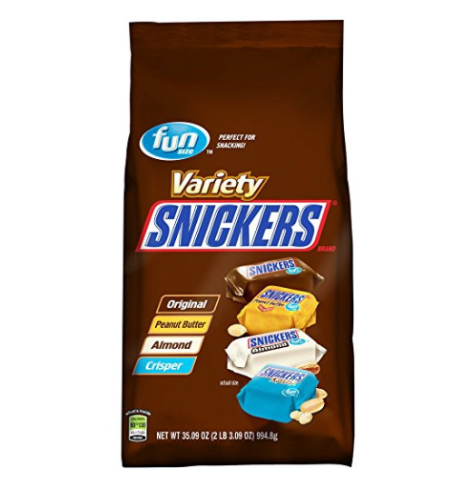 SNICKERS Variety Mix Fun Size Chocolate Candy Bars 35.09-Ounce Bag only $8.68