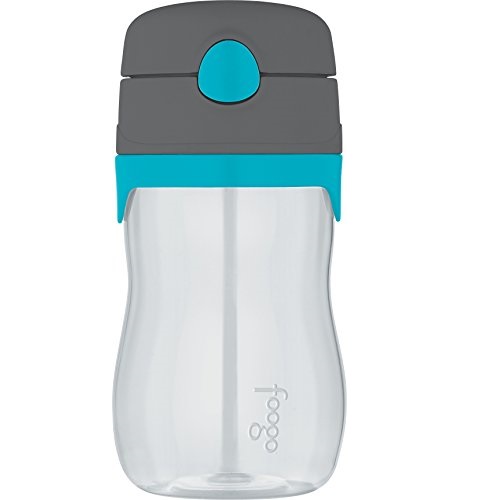 THERMOS FOOGO 11-Ounce Straw Bottle, Charcoal/Teal, Only $5.86, You Save $4.83(45%)
