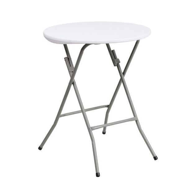 24'' Round Granite White Plastic Folding Table only $14.19
