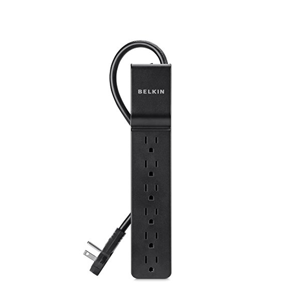 Belkin 6-Outlet Power Strip Surge Protector with 6-Foot Power Cord, 600 Joules (BSE600-06BLK-WM) only $7.43
