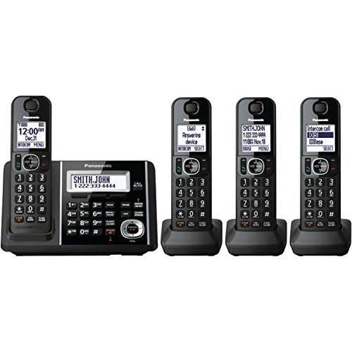 好价！Panasonic松下KXTGF343B 一拖三无绳电话机，原价$112.96，现仅售$89.99，免运费