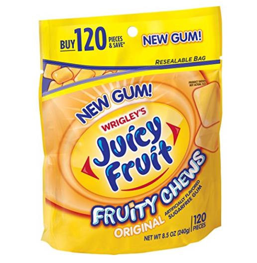 Juicy Fruit Fruity Chews Original Sugarfree Gum, 120 piece bag only $5.68