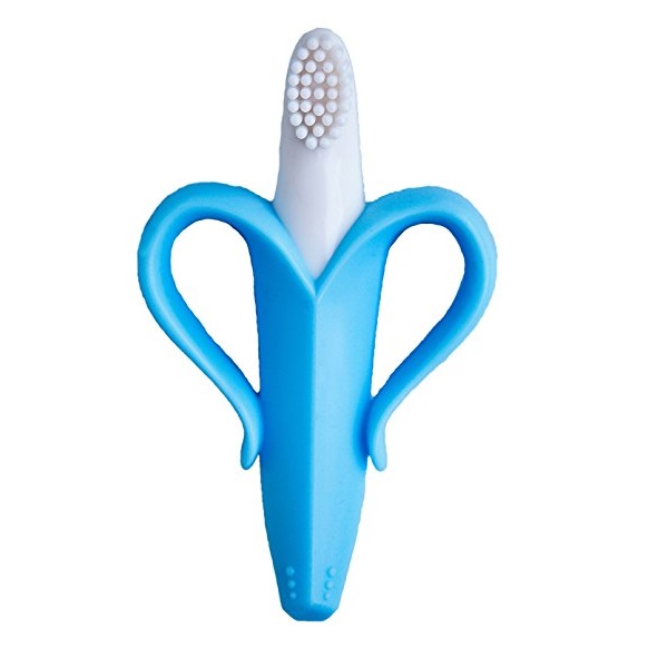 Baby Banana Infant Training Toothbrush and Teether, Blue, Only $3.99