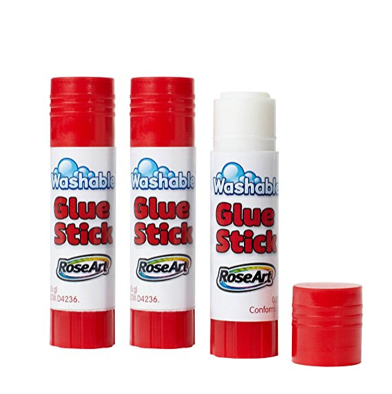 RoseArt Washable Glue Sticks 3-Count Packaging May Vary (CYD16) only $0.99