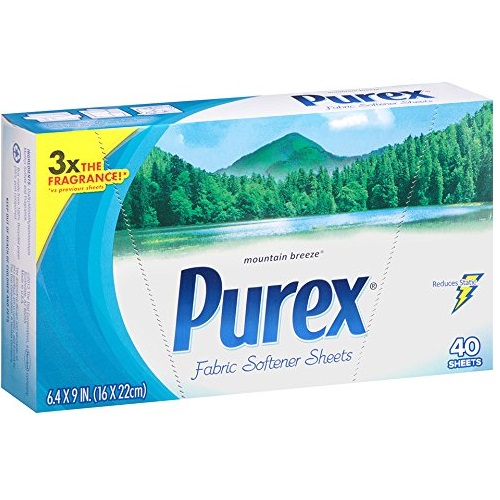 Purex Fabric Softener Dryer Sheets, Mountain Breeze, 40 Count, Only$1.40, free shipping after using SS