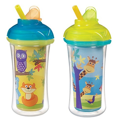 Munchkin Click Lock Insulated Straw Cup, Giraffe/Forest, 9 Ounce, 2 Count, Only $7.59, You Save $1.90(20%)