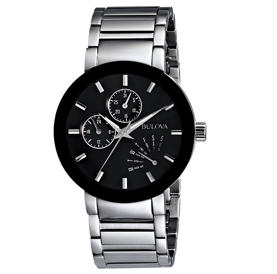 Bulova Men's Stainless Steel Black Dial Watch only $179, Free Shipping