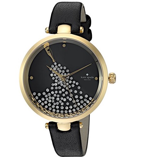 Kate Spade Women's 'Holland' Quartz Stainless Steel and Leather Casual Watch, Color:Black (Model: KSW1234), Only $83.99, free shipping