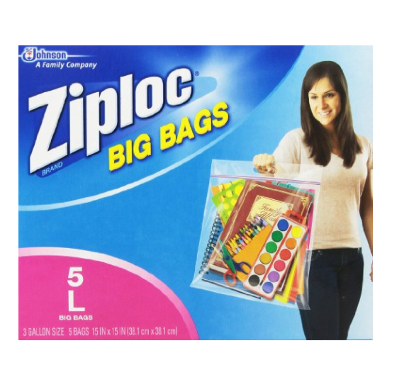 Ziploc Big Bag Double Zipper, Large, 5-Coun only $3.25