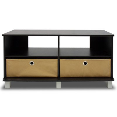 Furinno 11156EX/BR Entertainment Center w/2 Bin Drawers, Espresso/Brown, Only $36.05, You Save $11.51(24%)