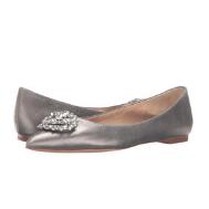 Badgley Mischka Davis 女士金属银钻扣尖头平底鞋  特价仅售$78.00