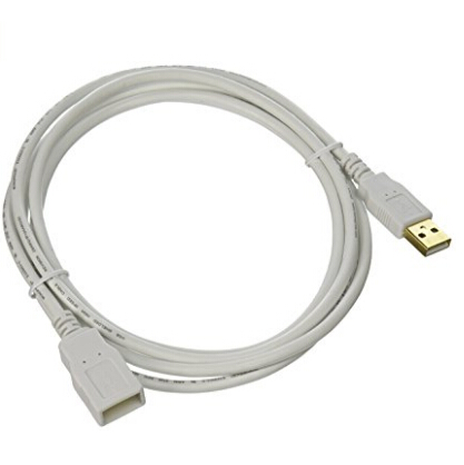 Monoprice 6-Feet USB 2.0 A Male to A Female Extension 28/24AWG Cable (Gold Plated), White (108606)  $1.21