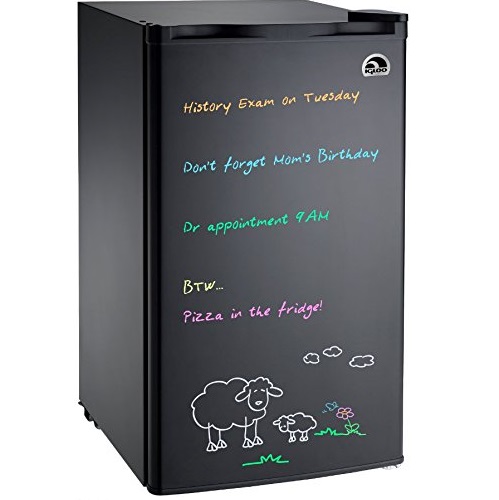 Igloo FR326M-D-BLACK Erase Board Refrigerator with Neon Markers, 3.2 cu. ft., Black, Only $99.98 , free shipping
