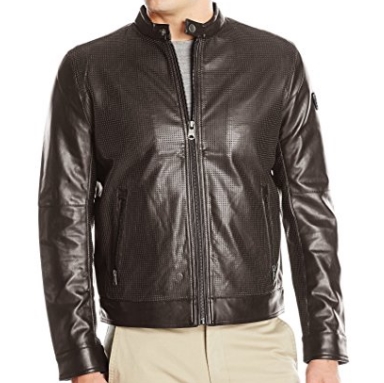 London Men's Lamb Touch Perforated Zip Front Cropped Jacket $10.58 FREE Shipping on orders over $35