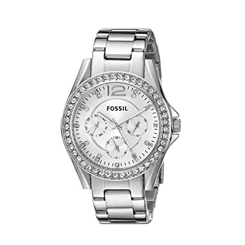Fossil ES3202 精美水鑽 多功能 女款時裝石英錶，原價$130.00，現僅售$66.38，免運費。其它顏色可選！