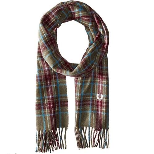 Fred Perry Men's Stewart Tartan Scarf, Iris Leaf, One Size, Only $38.38, You Save $36.62(49%)
