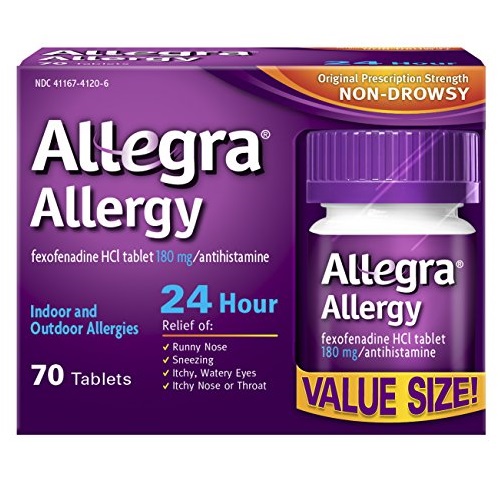Allegra Adult 24 Hour Allergy Tablets, 180Mg, 70 Count, Only $19.78
