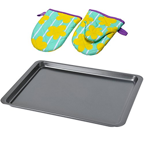 Baking Sheet Tray,Kingstar Non-Stick Oven Trays Cookie Baking Sheets Bakeware Aluminum Pan with Heat Resistant Gloves, 37x25.5cm, Only $6.90 after using coupon code