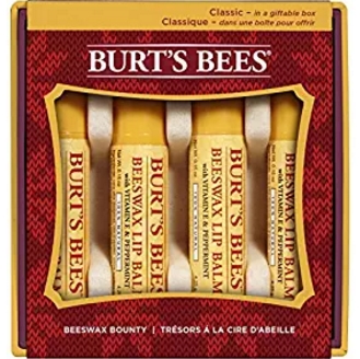 Burt's Bees純天然蜂蠟潤唇膏節日禮盒裝4支 $6.29
