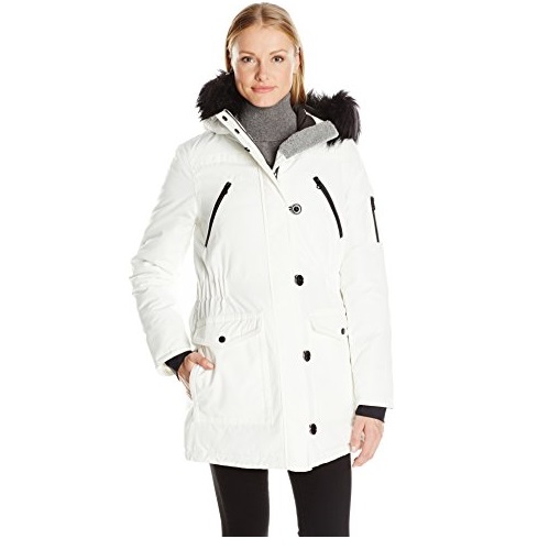 Nautica Women's Parka Jacket with Faux Fur Hood Strip (Removable),   Only $30.06,